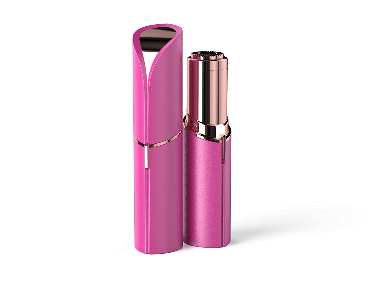 230816075119875_1 Finishing Touch Flawless Facial Hair Remover for Women, Blush/Rose Gold Electric Face Razor for Women with LED Light for Instant and Painless Hair Removal - Image 1